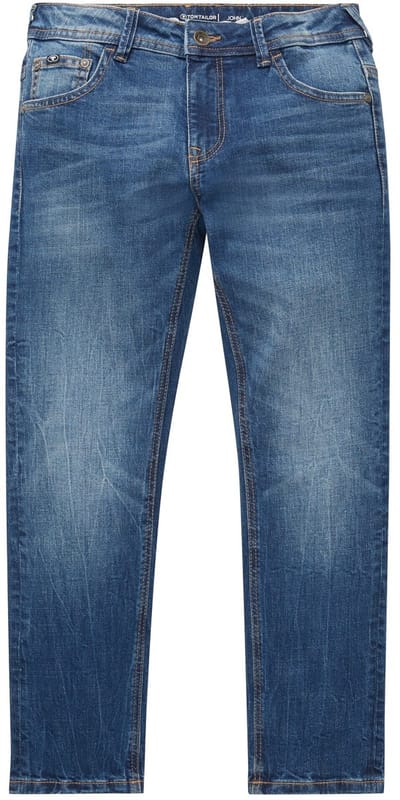 Tom Tailor - JOHN SLIM-jeans met stretch - Maat 152 - Used Mid Stone Blue Denim
