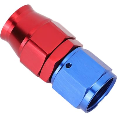 AN10 Alliage d'Aluminium Rouge Bleu Adaptateur de Raccord d'Extrémité de Ligne d'Huile pour Tuyau de Carburant PTFE 0 degrés