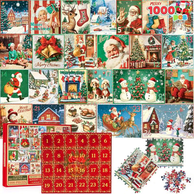 Adventskalender Puzzel met 1000 Stukjes voor Volwassenen en Kinderen