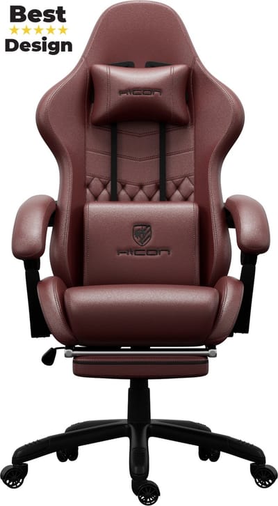 HICON® Kaiser Gamestoel - Bureaustoel - Ergonomische bureaustoel - Volwassenen - Verstelbaar - Rood
