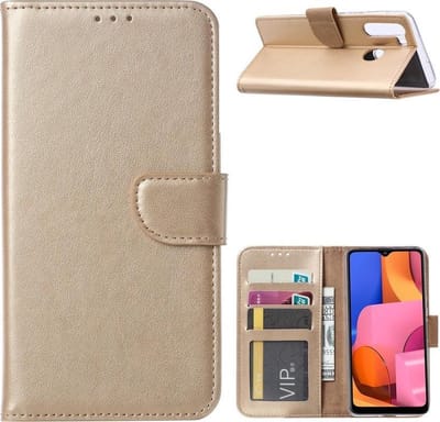 Bookcase Geschikt voor: Samsung Galaxy M11 - Goud - portemonnee hoesje
