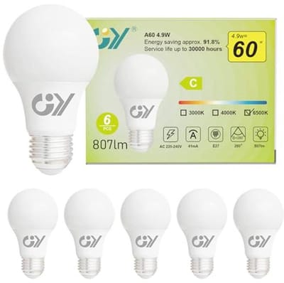 Led Lamp E27 Niet-Dimbaar 4,9W - 807 Lumen - Verpakking van 6 Stuks