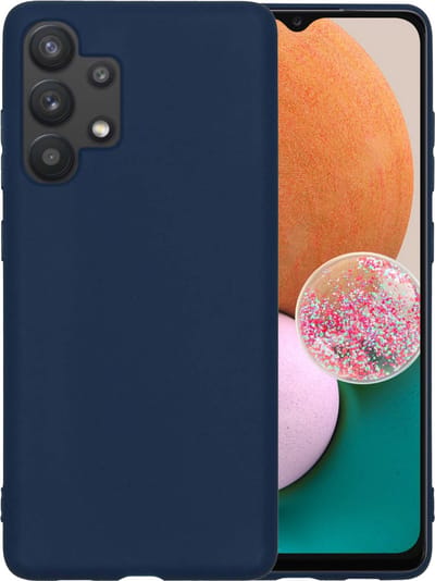 Hoesje - Geschikt voor Samsung Galaxy A13 4G - Sterk & Shockproof - Hoes Cover - Siliconen Case - Telefoonhoesjes - Donkerblauw