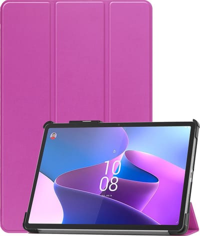 Hoesje - Geschikt voor Lenovo Tab P11 Pro - Dun & Stevig - Trifold Bookcase Hoes - Hard Cover Case - Met Uitsparing Geschikt voor Lenovo Pen - Hardcover Book - Tablethoes - Paars