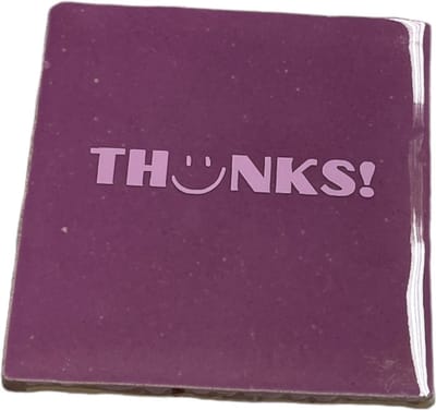 Hippe tegeltje met tekst: Thanks | Mauve met pastel paars | Gepersonaliseerde cadeau | Hippe Spreuktegel | Nieuwe woning cadeau | Housewarming cadeau