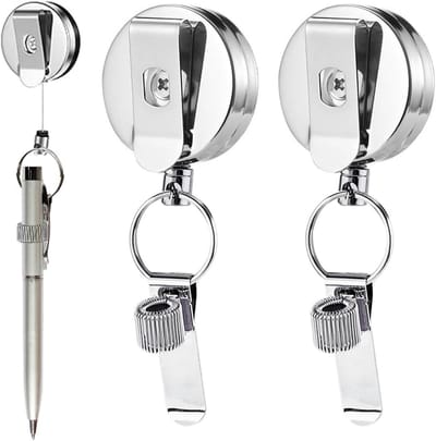 Retractable Pen Holder met Badge Reel en Verstelbare Spring Ring - Perfect voor Zorgprofessionals en Werknemers