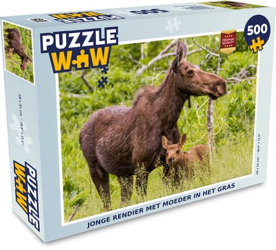 Puzzel Rendier - Planten - Kalf - Legpuzzel - Puzzel 500 stukjes