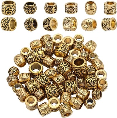 Kralen Tibetaanse Spacer Kralen Europese Rondelle Vat Buis Spacers Losse Antieke Goud Holle Kraal met Grote Gaten Voor Sieraden Maken Armband Vrouwen