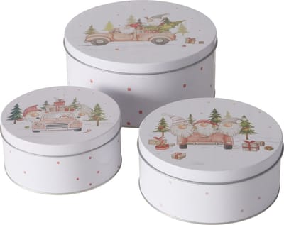 Set van drie opbergblikken CARRIE, Ø 14-20 cm