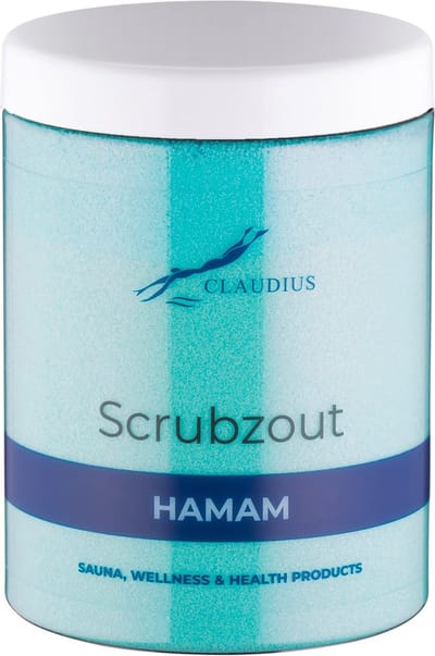 Scrubzout Hamam in handige pot - 1250 gram - met witte deksel - Hydraterende Lichaamsscrub