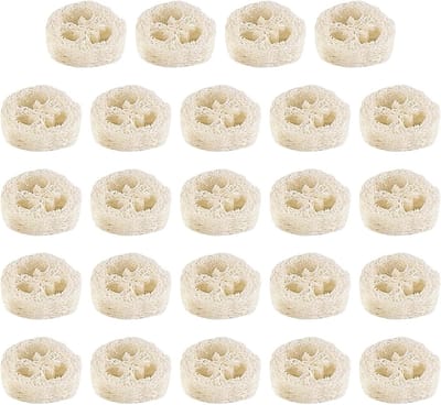 Natuurlijke Luffa Zeep Pads - 24 Stuks Luffa Spons voor Douche, Badkamer en Keuken, Milieuvriendelijk en Duurzaam