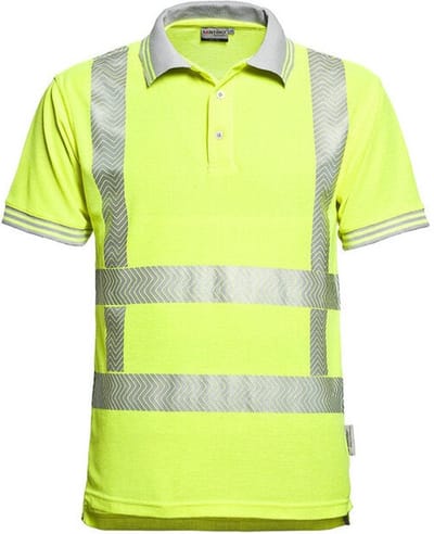 Santino poloshirt Venice met RWS reflectie - 200172 - fluor geel - maat L