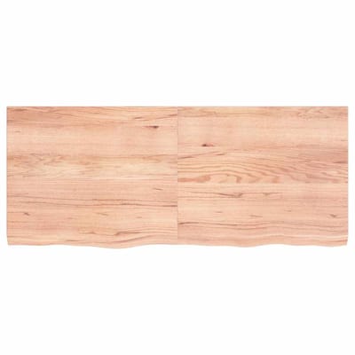 vidaXL - Wandschap - 120x50x(2-4)cm - behandeld - massief - eikenhout - lichtbruin