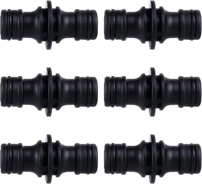 6 Stuks Dubbelzijdige Slangverbinders 1/2 Inch - Tuinslang Koppeling voor Tuin en Huis, Zwart