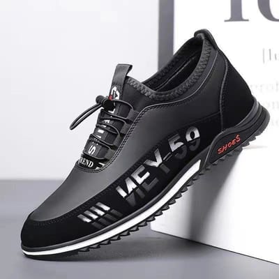 Herenschoenen Mode Lente Nieuwe Casual Schoenen Zachte Zool Leren Schoenen Enkel Katoen Zelfde Stijl Heren Casual Trend Enkele Schoenen 44 black