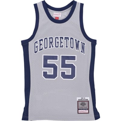 Basketbaltanktop voor heren Ncaa Swingman Jersey nr. 55 Dikembe Mutombo Geohoy Chroom