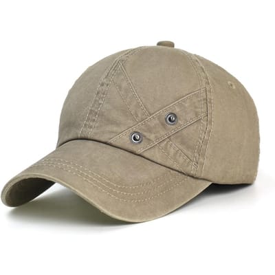 Vier Jaargetijden Gewassen Katoen Baseballpet Mannen Vrouwen Casual Vintage Papa Hoed Verstelbare Trucker Lage Profiel Buiten (Khaki,Adjustable 56-59 cm) kaki
