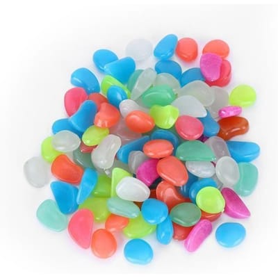 Yongme-Fluorescerende kiezels Aquarium Fluorescerende Heldere Lichtgevende Kiezels Lichtgevende Stenen voor AquariumdecoratieGroot