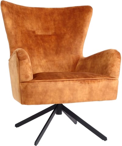 Loungefauteuil MCW-L63, cocktailfauteuil Gestoffeerde fauteuil Relaxfauteuil, draaibaar, vintage fluweel Metaal ~ goudbruin