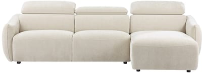 Vente-unique Rechterhoekbank in beige chenille stof TAZIZA
