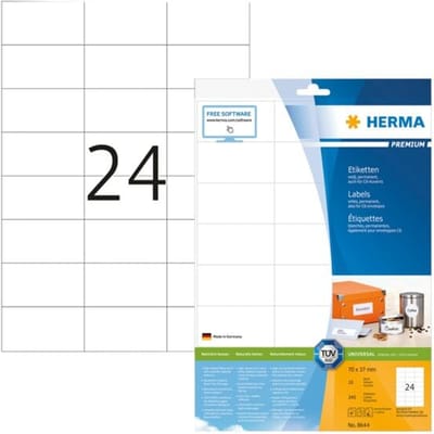 Herma 8644 Universele Etiket 70x37mm Wit - 240 etiketten