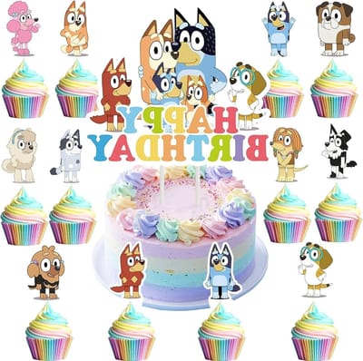 Hondencupcake-toppers 25 stuks - Taartdecoratie voor verjaardagen - Cartoon design - Perfect voor feestjes - SnelShoppen