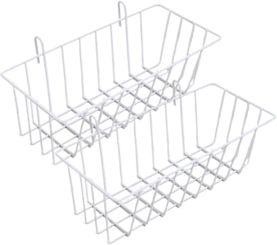 Wandrek, zonder boren, 2 stuks, draad, wandmand, manden, rooster, wand, organizer voor wandrooster, fotowand, wit
