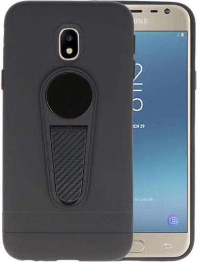 Zwart Magneet Stand Case hoesje voor Samsung Galaxy J3 2017
