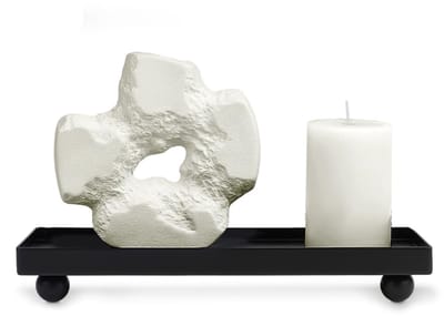 PandaHall Badkamer ijdelheid lade, mat zwart sieradendienblad metalen rechthoek badkamer tank trays aanrecht bakken voor dressoir aanrecht keuken toilet organizer kaars zeep parfum, 23x11cm