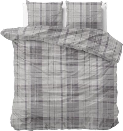 Dreamhouse Flanel Theotis Dekbedovertrek - 240x200/220 + 2 kussenslopen 60x70 - Grijs - Lits-Jumeaux