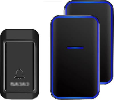 Draadloze Deurbel - Zonder Batterij - Bezoekers Ontvangen - 120m Bereik - 2 Ontvangers - Zwart