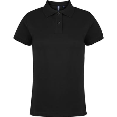 Asquith & Fox Dames/dames Poloshirt met korte mouwen en effen mouwen (Zwart)