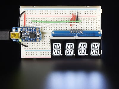 Quad Alphanumeric Display - White 0.54 inch Digits w/ I2C Backpack Adafruit 2157