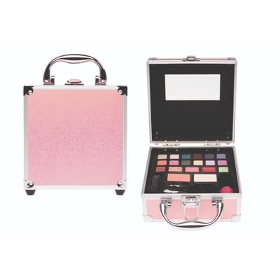 Casuelle alu mini cosmetica koffer - finish in roze