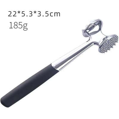 Dubbelzijdige losse vleeshamer van zinklegering, peesbreker, klophamer voor varkensvlees, varkenssteakhamer, keukengereedschap gray