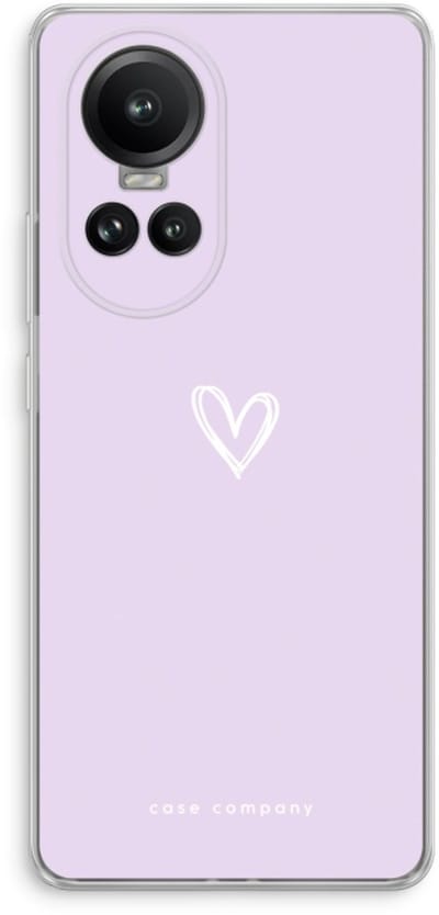 Case Company® - Hoesje geschikt voor Oppo Reno 10 Pro hoesje - Klein hartje paars - Soft Cover Telefoonhoesje - Bescherming aan alle Kanten en Schermrand