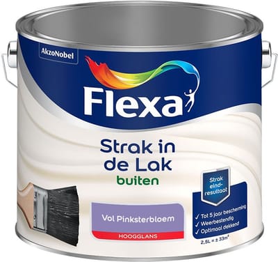 Flexa - Strak In De Lak Buitenlak Hoogglans - Vol Pinksterbloem - Mengverf - 2,5 L