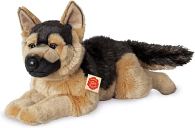 Teddy Hermann Knuffel Herdershond - Zachte pluche - Bruin/zwart - 60 cm