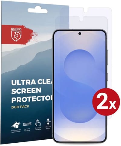 Rosso Screen Protector Geschikt voor Samsung Galaxy S25 | Ultra Clear Duo Pack | TPU Folie | Case Friendly Beschermfolie | 2 Stuks
