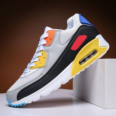Heren Casual Schoenen Mode Heren Sneakers Luchtkussen Ademend Sport Hardloopschoenen Pu Mesh Tenis Masculino Volwassen Sneaker 41 yellow