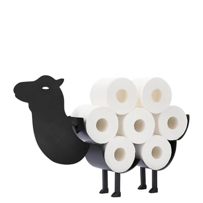 Sanics® Reserverolhouder Kameel – Vrijstaand & Ophangbaar – WC Papier houder – Toiletrolhouder Zwart – WC Rolhouder staand 7 Rollen