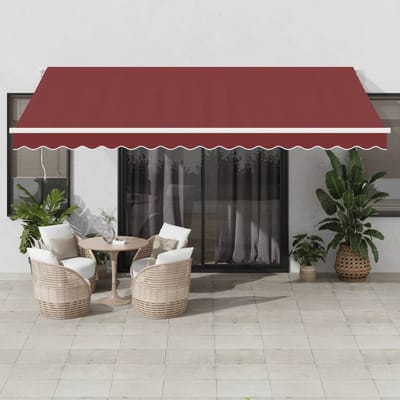 vidaXL - Uitschuifbare - luifel - Bordeauxrood - 450 - × - 350 - cm