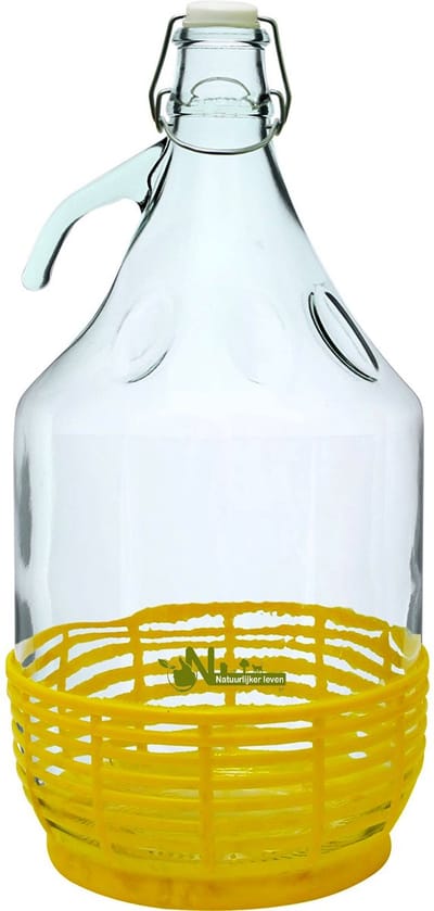 Gistingsfles 5 L met beugeldop en mand - fermentatiefles - vergistingsfles