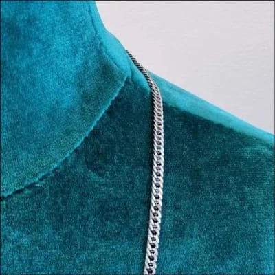 Aramat Jewels | Halskettingen | RVS Curb Chain Ketting Zilverkleur - Stoere Schakelketting | 55cm / 3.5mm |55cm | | Staal | Volwassenen | Verkleurd niet