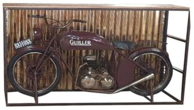 Vintage motor tafelbar – 217 x 65 x 100 cm | Cozy Ibiza