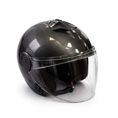 Vito Jethelm Scooter/Brommer - Gloss Grey Metal - Maat XS - Met Helder Vizier - Comfortabele Pasvorm - Unisex - Inclusief gratis helmtas