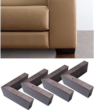 SnelShoppen - 4 x Houten Hoekpoten voor Banken, Meubels en Kasten - Set van 4 Hoekpoten in Wengé Kleur - Hoogte 50 mm - Perfect voor Huiskamer en Tuin