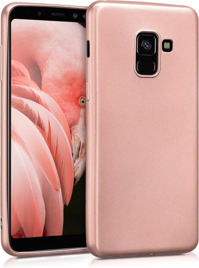 kwmobile telefoonhoesje geschikt voor Samsung Galaxy A8 (2018) - Hoesje voor smartphone - Back cover in metallic roségoud