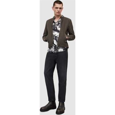 AllSaints Cora Jacket Charcoal Maat: M | Leren Jassen Outlet | Heren | Grijs