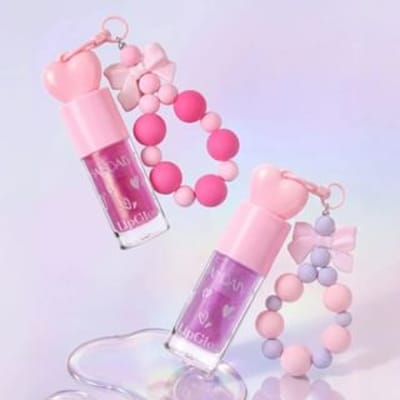 HANDAIYAN - Shine Lip Gloss With Beaded Bracelet - 4 Colors 04# Grape Soda - 3.6ml